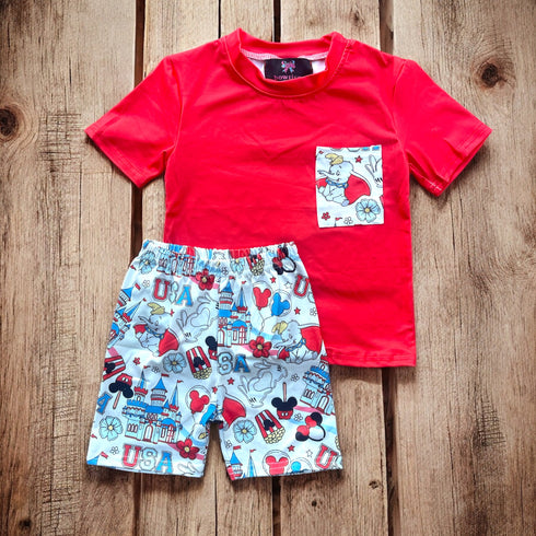 Boys Mouse 4th Shorts Set - Bowtism
